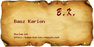 Basz Karion névjegykártya